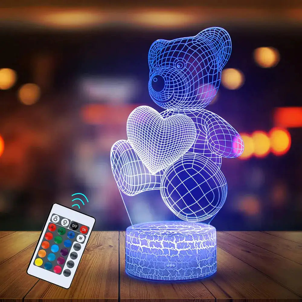 3D Lamp Acrylic Multicolor LED Night Lights Neon Decorations For Home Bedroom. Great Birthday Gift