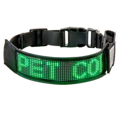 LED Dog Collar Flashing Light Up Rechargeable Pet Dog Safety Collar Glow in The Dark Light-up Neck Loop - Green LED
