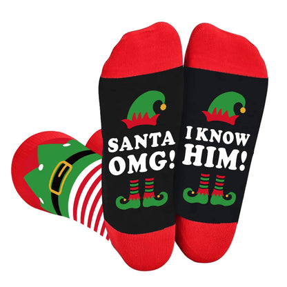 Elf Christmas Socks for Women Men Funny Holiday Socks!