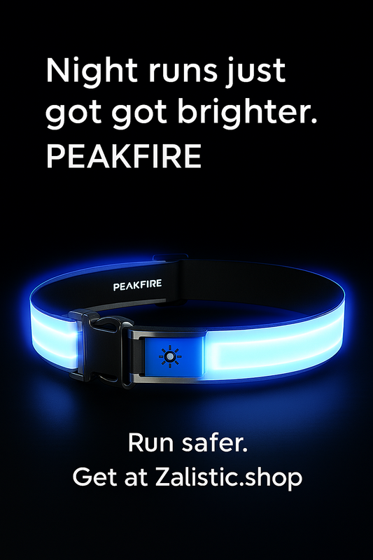 High Visibility USB-C Rechargeable LED Running Lights for Runners by PeakFire, Reflective LED Light for Walking at Night