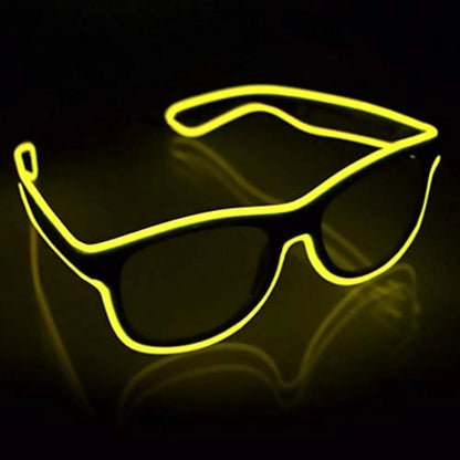Wireless LED Light Up Glasses Glow in the Dark Neon Rave Glasses for Rave Party EDM Halloween Christmas (Yellow)