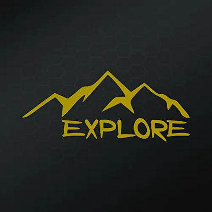 Explore Hiking Camping Vinyl Decal Sticker | Cars Trucks Vans Walls Laptops Cups | Gold | 6.5 inches |