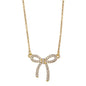 Crystal Bowknot Pendant Necklace for Women 14K Gold Rhinestone Bow!