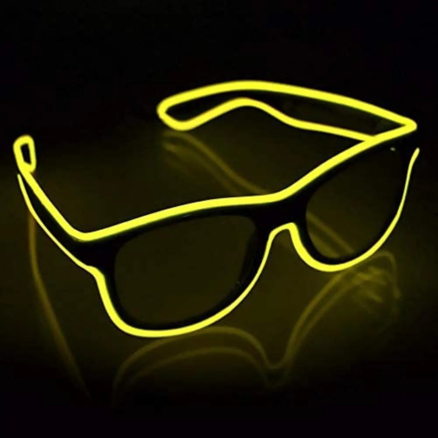 Wireless LED Light Up Glasses Glow in the Dark Neon Rave Glasses for Rave Party EDM Halloween Christmas (Yellow)