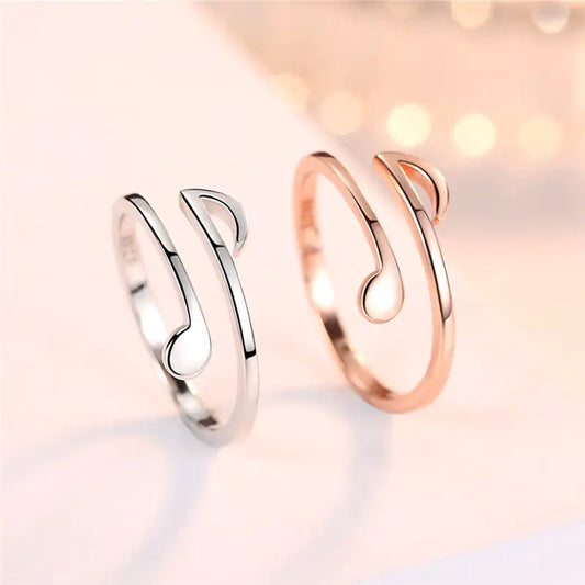 Luxury Music Rings Fashion Jewelry Rose Gold / Silver Tone