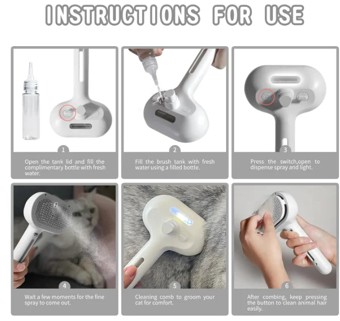 Pet Hair Brush With Sprayer! One Of The Best!