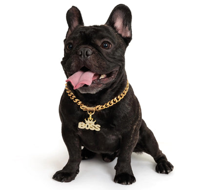 18K Cuban Link Dog Collar 15MM Gold Dog Chain Collar