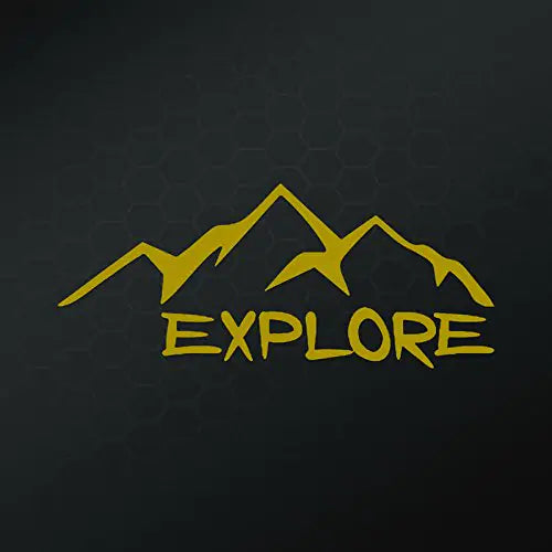 Explore Hiking Camping Vinyl Decal Sticker | Cars Trucks Vans Walls Laptops Cups | Gold | 6.5 inches |